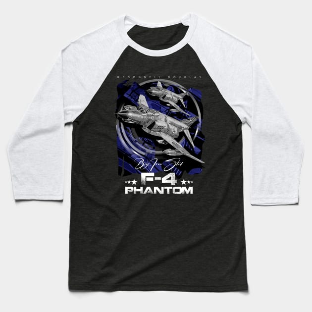 McDonnell Douglas F-4 Phantom Us Air Force Supersonic Jet Interceptor Baseball T-Shirt by aeroloversclothing